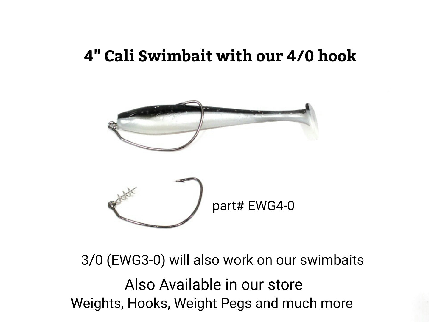 4"Cali Slim Swimmer Swimbait Available in a variety of colors available