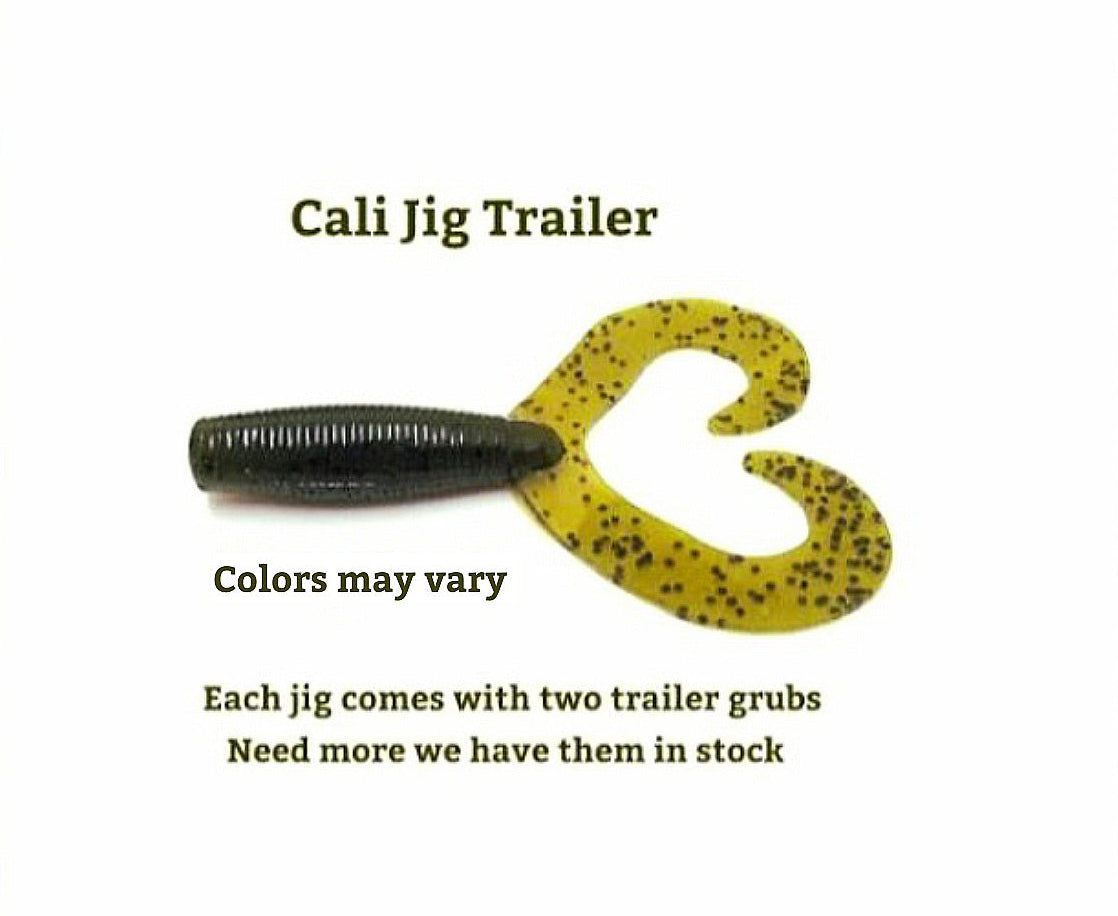 CALI JIGS in green pumpkin & pumpkin (Football or Brush Jig)