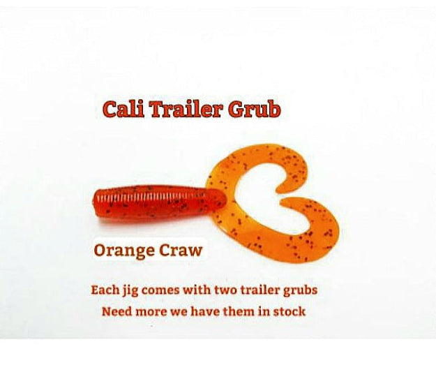 CALI JIG in fuego craw-(Football or Brush Jig)