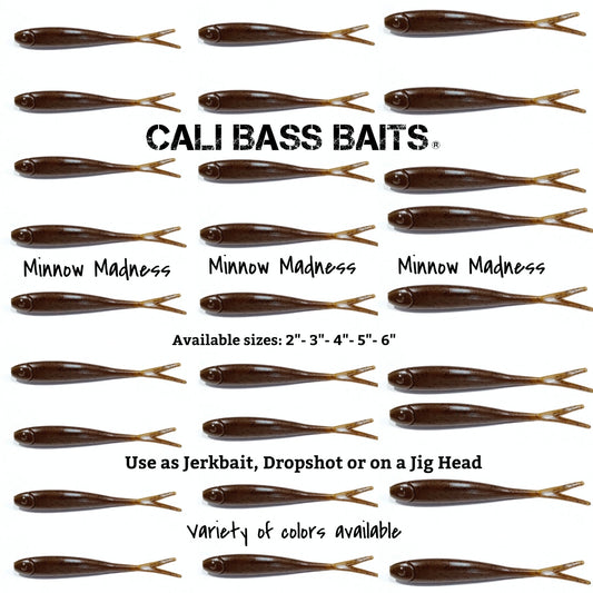 Minnow Madness 3" split tail minnow *Variety of colors available*