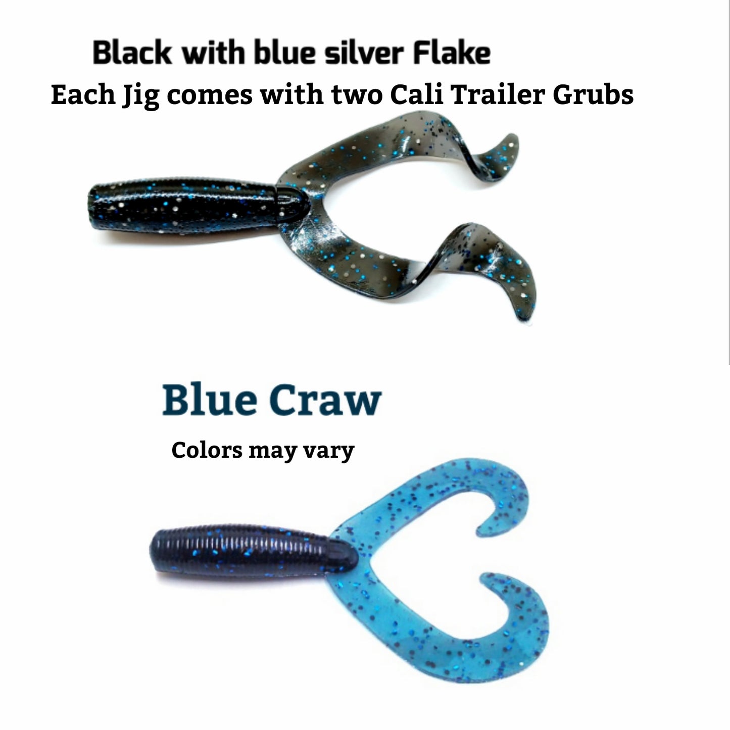 CALI JIGS in black blue craw (Football or Brush Jig)