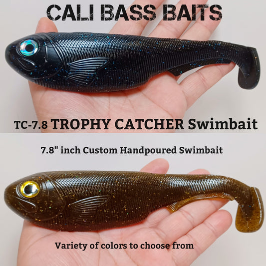 Cali's TC-7.8 TROPHY CATCHER Swimbait Handpoured Handcrafted 7.8" inch custom bait