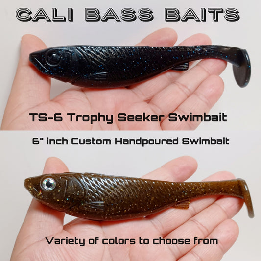 Cali's TS-6 TROPHY SEEKER 6"Handpoured Handcrafted custom swimbait