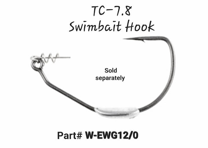 Cali's TC-7.8 TROPHY CATCHER Swimbait Handpoured Handcrafted 7.8" inch custom bait