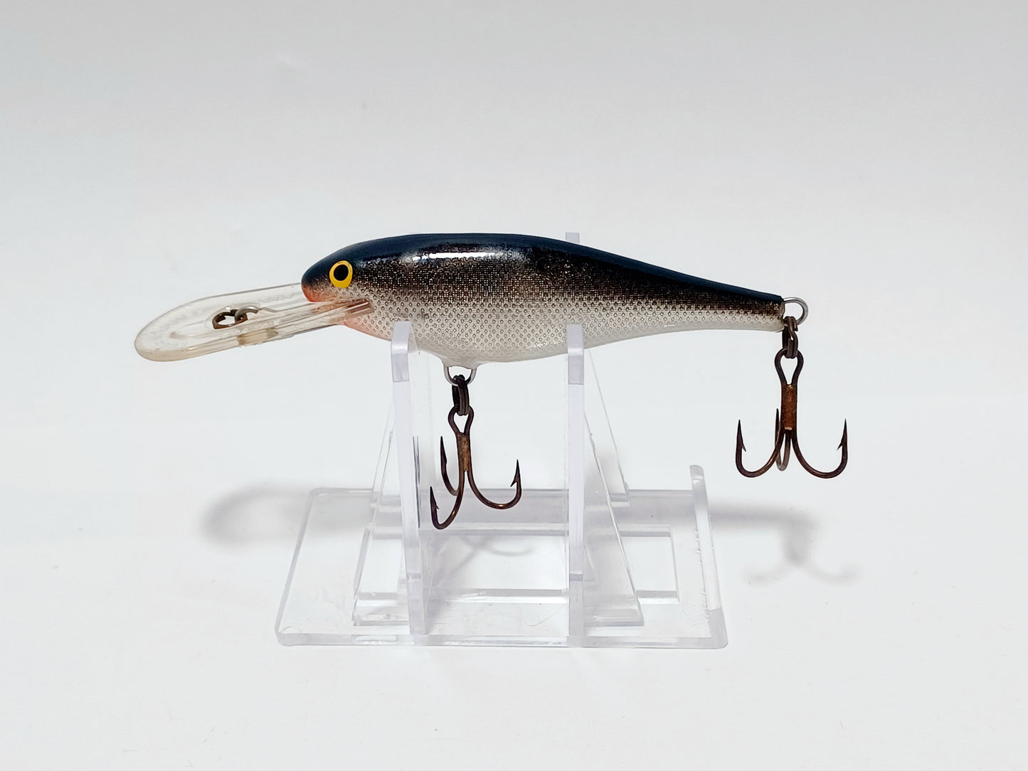 Vintage RAPALA Shad Rap deep runner 8 Balsa Finland silver blk