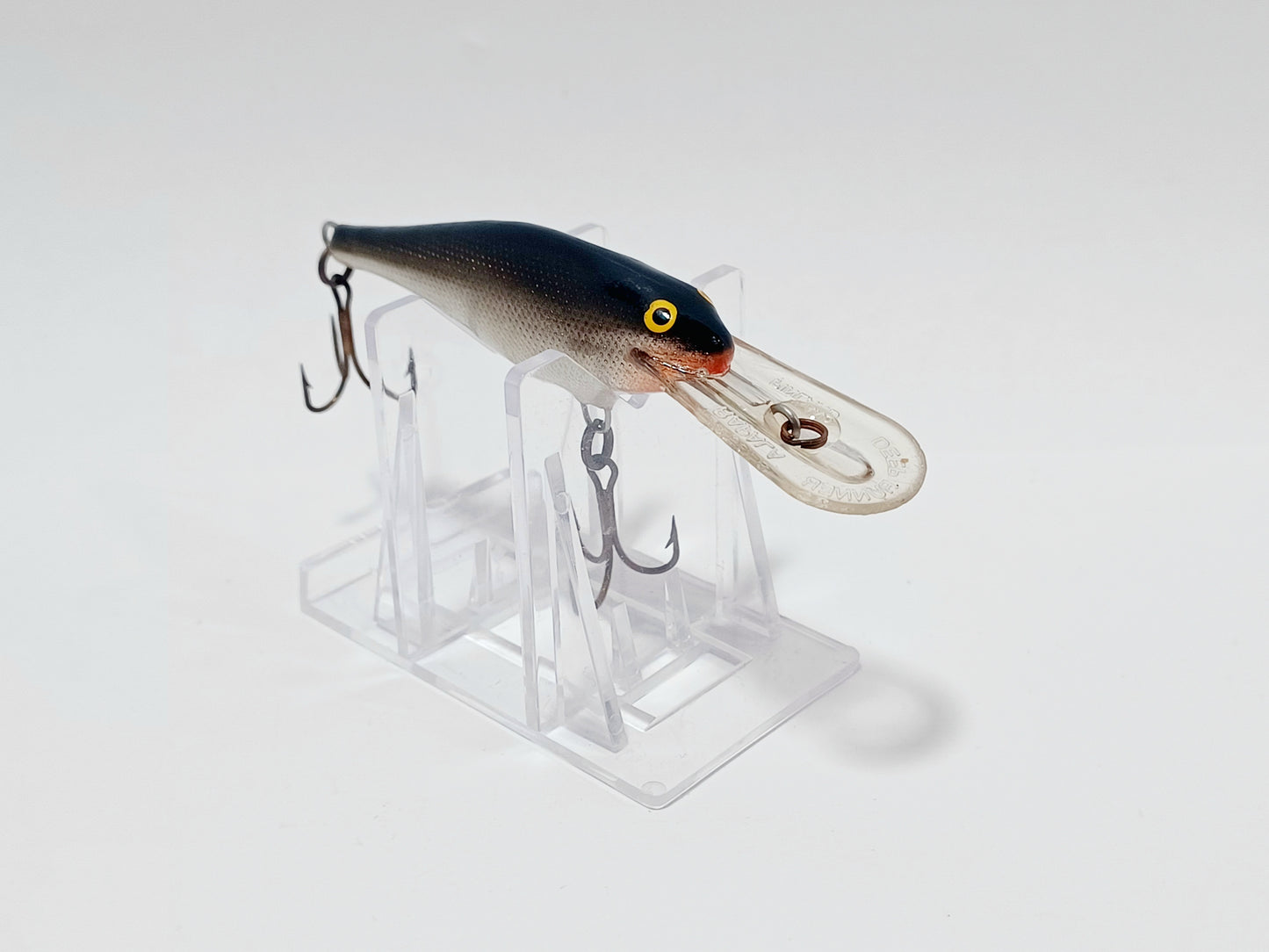 Vintage RAPALA Shad Rap deep runner 8 Balsa Finland silver blk