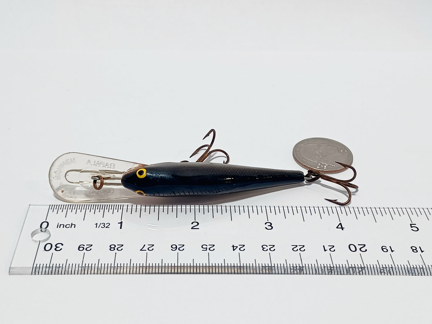 Vintage RAPALA Shad Rap deep runner 8 Balsa Finland silver blk
