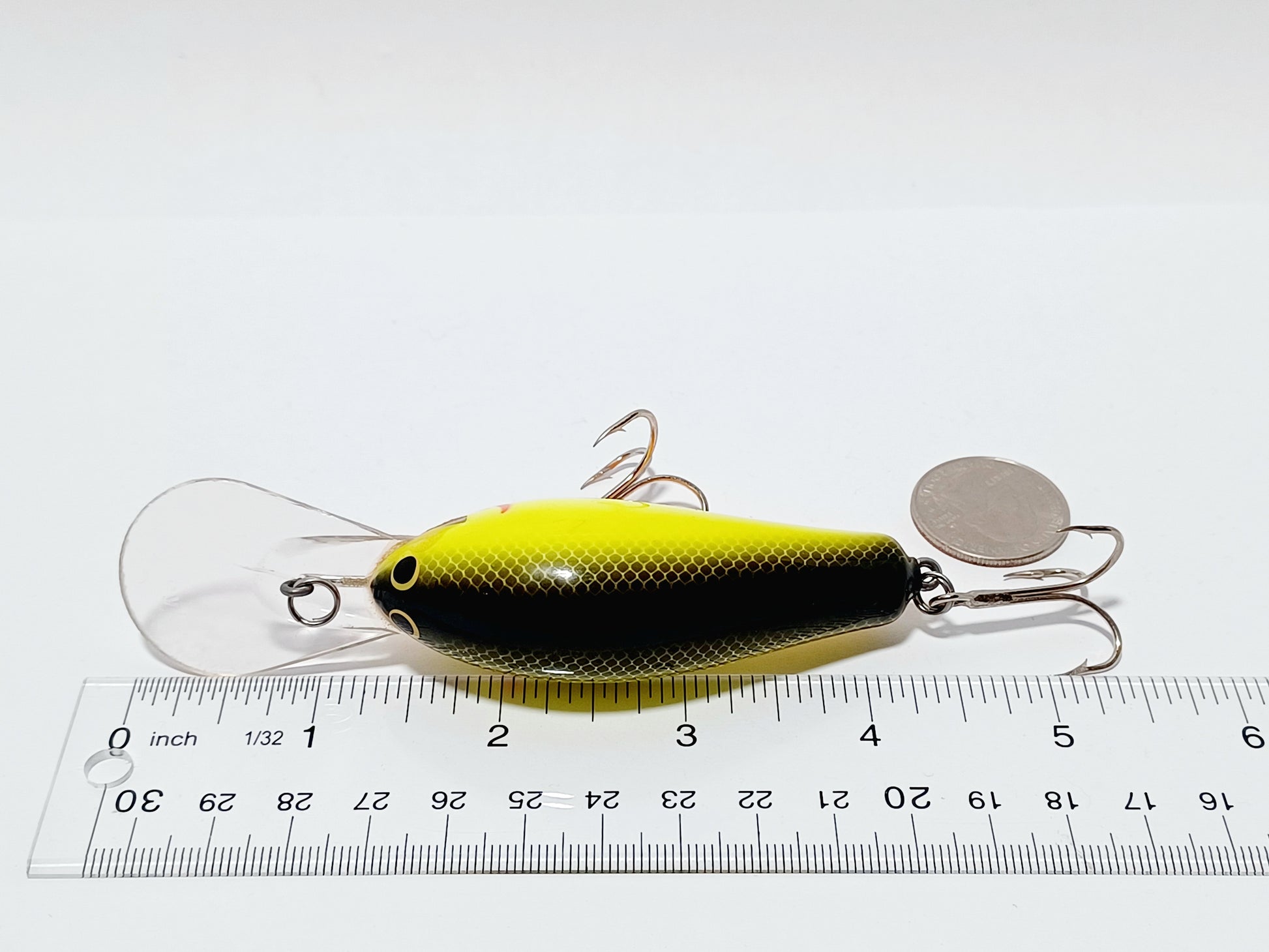 Vintage Bagley’s Diving B3 DB3 Crankbait Lure (Black Chartreuse Shad)