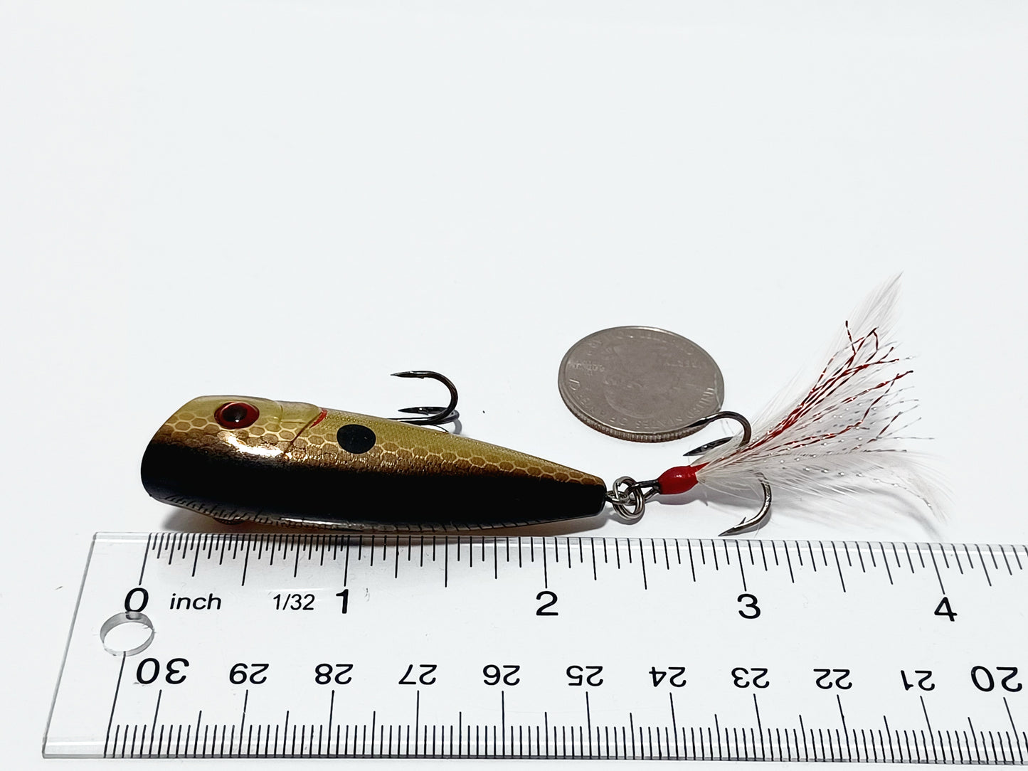 Vintage Xcalibur XZ2 Zell Pop gold black 2 1/4" popper topwater lure 1/4oz