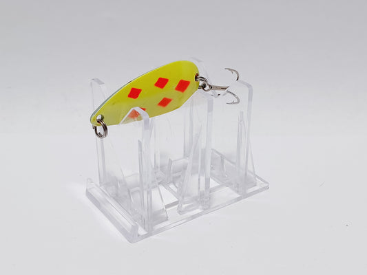 Vintage MISTER TWISTER yellow red diamonds sonic spoon Lure (Japan)