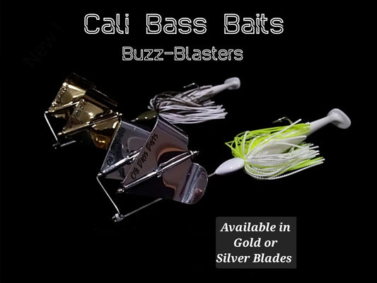 (FULL SIZE) Buzz Blaster Buzzbait, Gold or Silver blades with trailer baits included