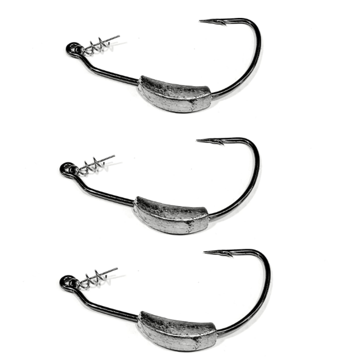 WEIGHTED 1/4oz extra wide gap weedless heavy gauge hooks with spring lock bait keeper (Bass Fishing -Swimbaits-Creature Baits-Grubs)