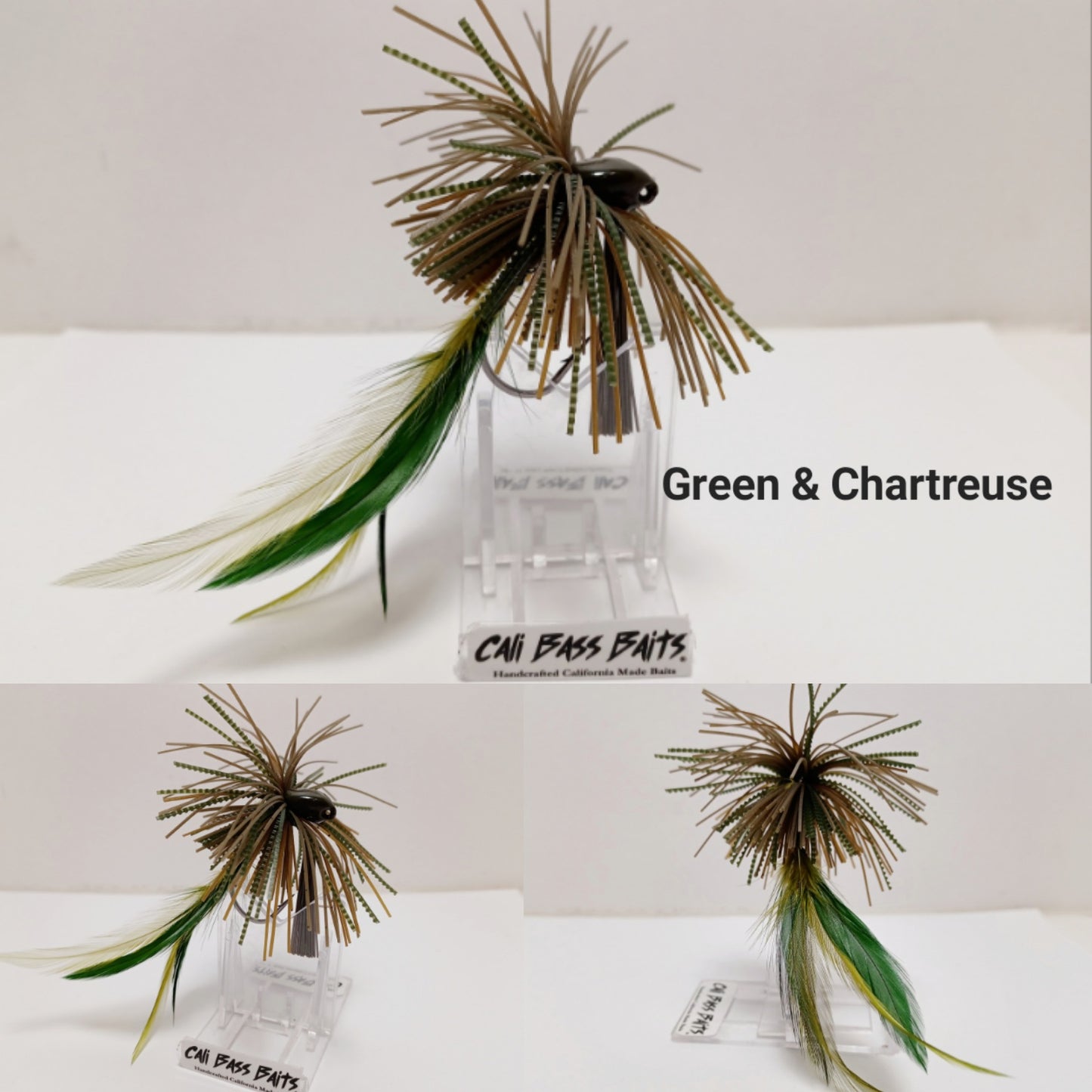 Cali FEATHERED FINESSE JIGS Variety of colors to choose from (1/8 oz Football or 1/4oz Brush Jig)