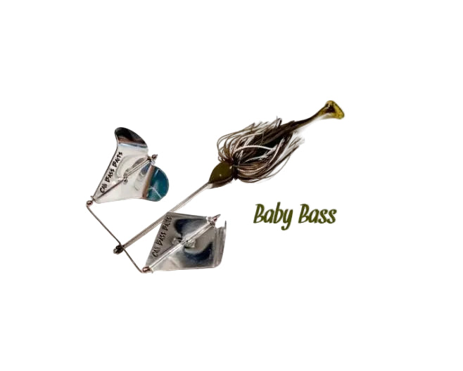 (FULL SIZE) Buzz Blaster Buzzbait, Gold or Silver blades with trailer baits included
