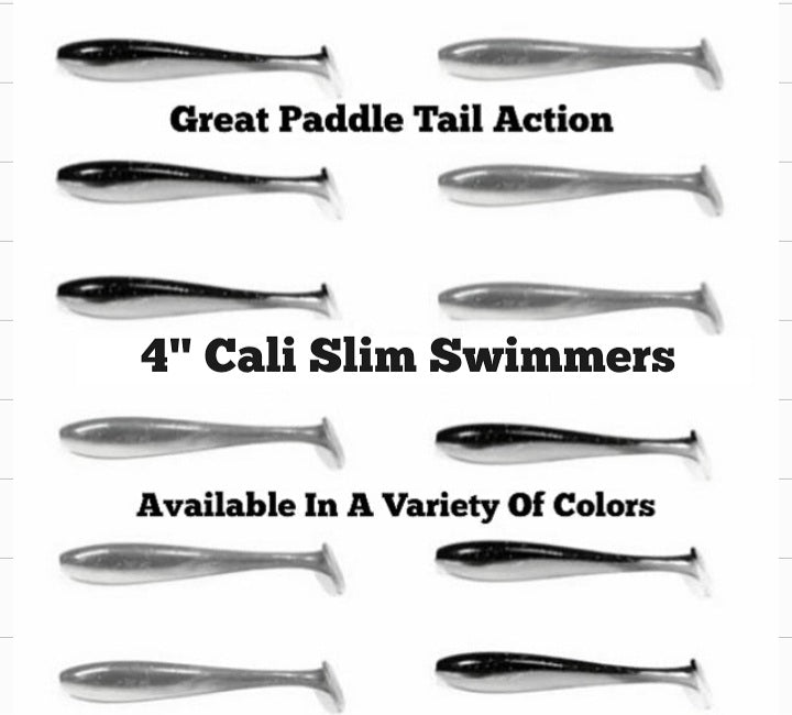 4"Cali Slim Swimmer Swimbait Available in a variety of colors available