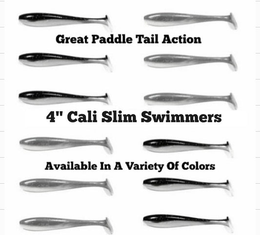 4"Cali Slim Swimmer Swimbait Available in a variety of colors