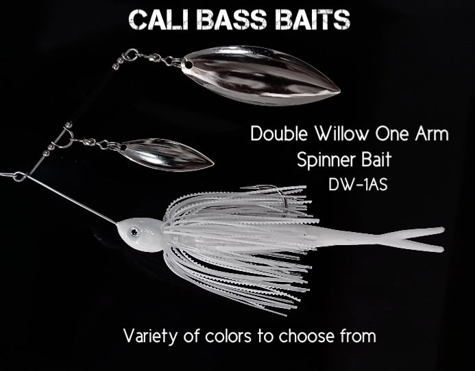 Cali's DOUBLE WILLOW One Arm Spinner Bait (DW-1AS) Variety of colors to choose from