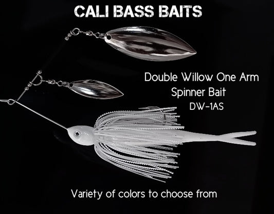 Cali's DOUBLE WILLOW One Arm Spinner Bait (DW-1AS) Variety of colors to choose from