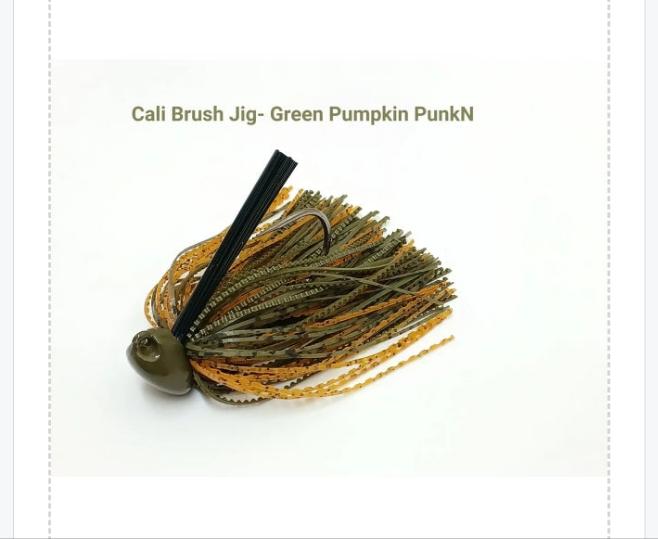 CALI JIGS in green pumpkin & pumpkin (Football or Brush Jig)