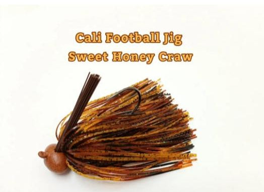 CALI JIGS in sweet honey craw (Football or Brush Jig)