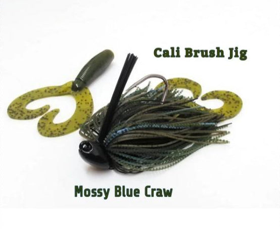 CALI JIGS in mossy blue craw (Football or Brush Jig)