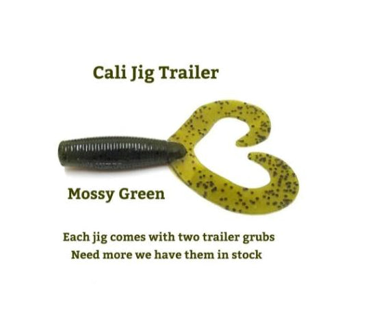 CALI JIGS in mossy blue craw (Football or Brush Jig)