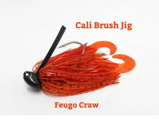 CALI JIG in fuego craw-(Football or Brush Jig)